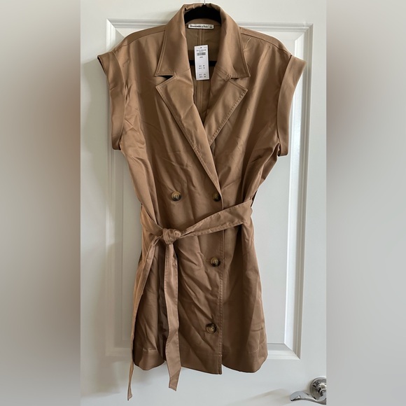 NWT Abercrombie Mini Trench Dress, L - Picture 7 of 8